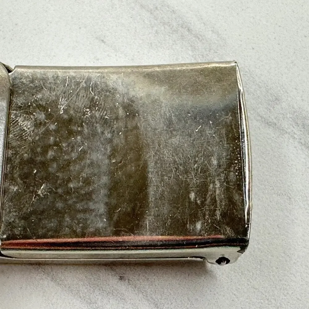 Silver Tone Web Clamp Military Style Slide Belt Buckle Simple Basic Unisex ✨